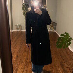 Babaton The Connor Coat – Black Virgin Wool Slim Fit